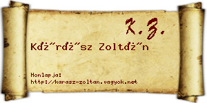 Kárász Zoltán névjegykártya