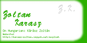 zoltan karasz business card