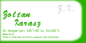 zoltan karasz business card